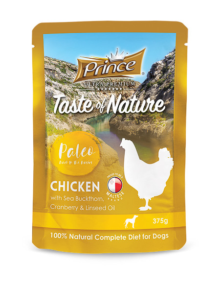PRINCE TASTE OF NATURE PALEO POUCHES Пиле с морски зърнастец, червена боровинка и ленено масло