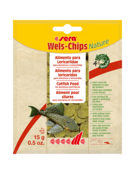 sera Wels-Chips Nature за придънни рибки - 15 г