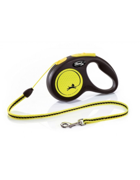 flexi Classic Neon XS Mini- 3м въже, до 8кг - светлоотразителен