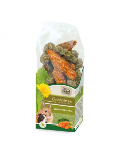 Допълваща храна в формата на моркови за мини зайци и гризачи.