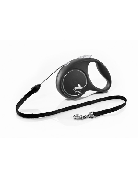 flexi Black Design S - 5м въже, до 12кг, черно