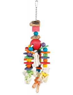 Дървена играчка за голям папагал 35см.