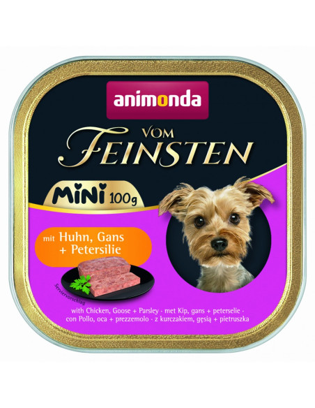 Vom Feinsten Mini Dog за дребни породи кучета с пилешко, гъше и магданоз, 100 гр (32бр/стек)