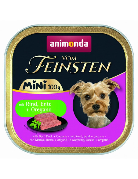 Vom Feinsten Mini Dog за дребни породи кучета с говеждо, патешко и риган, 100 гр (32бр/стек)