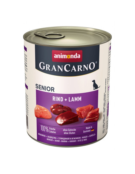 GranCarno Senior говеждо+ агне - 6 бр в стек, 800 гр, (6 бр./стек)
