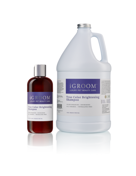 TRUE COLOR BRIGHTENING SHAMPOO- изсветлява, придава блясък на матовата козина.