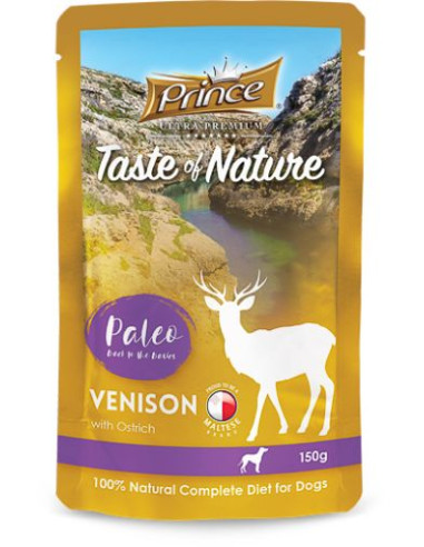 PRINCE TASTE OF NATURE PALEO POUCHES Еленско месо с щраус и извара