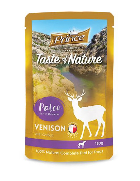 PRINCE TASTE OF NATURE PALEO POUCHES Еленско месо с щраус и извара