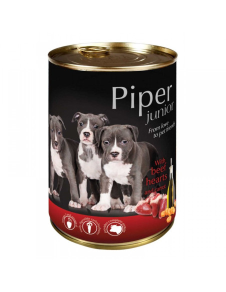 Piper Junior телешки сърца/моркови, за малки кучета, 400 гр, (24 бр./стек)
