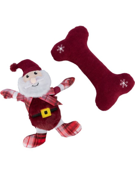 Плюшен Дядо Коледа и кокал 30см.