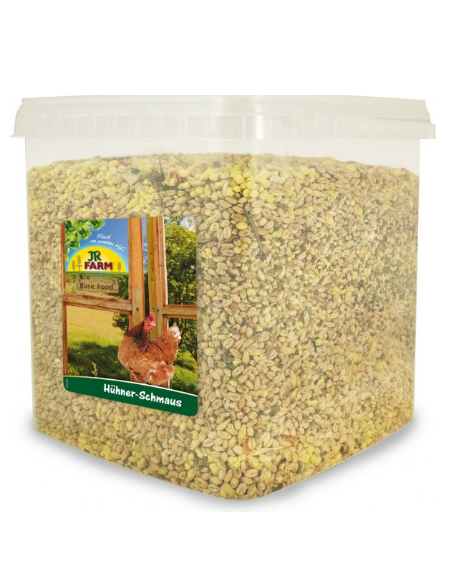 Балансиран, разнообразен фуражен микс за кокошки.