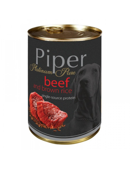 Piper Platinum Adult с телешко и кафяв ориз, 400 гр, (12 бр./стек)