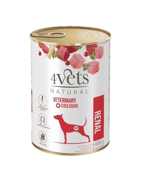 4Vets Natural Kidney Support храна за проблеми с бъбреците, 400 г