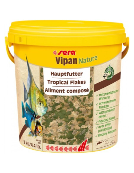 sera Vipan Nature large flakes 21000 мл, 4 кг - натурална храна за всички рибки