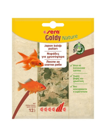 sera Goldy Nature 12 г - натурална храна за златни рибки