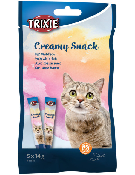Крем лакомство за котки с риба тон и бяла риба.