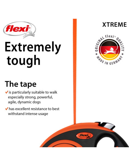 flexi Xtreme М - 5м лента, до 35кг - цвят оранж