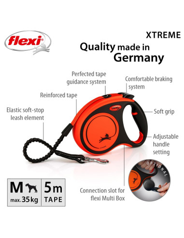 flexi Xtreme М - 5м лента, до 35кг - цвят оранж