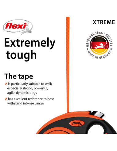 flexi Xtreme L - 5м лента, до 65кг - цвят оранж