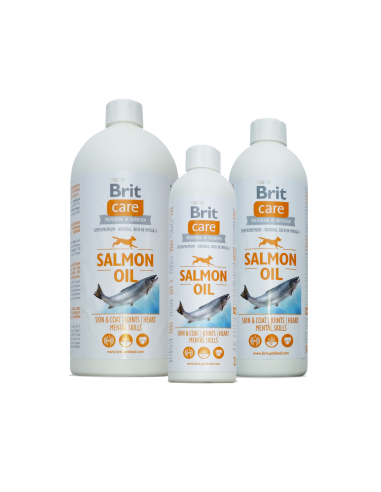 BRIT CARE SALMON OIL – 100- натурално масло от сьомга за красива козина и здрава кожа 250ml