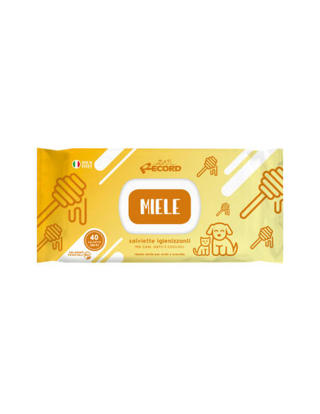 Record wet wipes HONEY – Мокри кърпи за домашни любимци с мед 40бр. 40 бр.