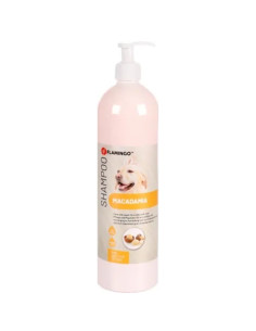 Възстановяващ шампоан Flamingo MACADAMIA SHAMPOO 1L – с макадамия за кучета и кученца, с дозатор за лесна употреба 1л.