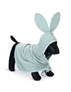 Кучешки халат за баня Beeztees Puppy Bath Cape Foompie Green със заешки ушички Зелен