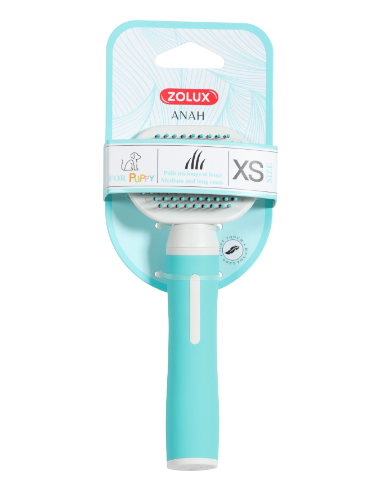 Zolux – четка за кученца с меки зъбци (бяло и синьо) 1 бр.