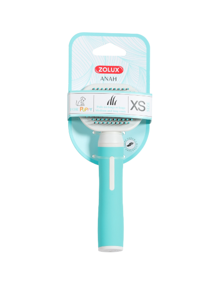 Zolux – четка за кученца с меки зъбци (бяло и синьо) 1 бр.