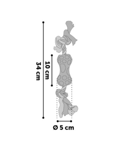 Дъмбел с въже Flamingo Lindo dumbbell за куче син