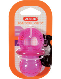 Играчка за кучета Zolux POP PACIFIER – силиконов биберон за гризане, розов 7.5 см.