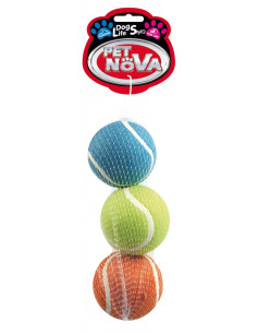 Комплект от 3 броя тенис топки PET NOVA в различни цветове 6 см. микс