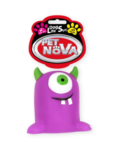 Кучешка играчка Pet Nova гумено чудовище със звук ,12 см, лилаво лилав