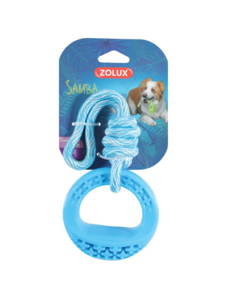 Кучешка играчка Zolux гумен ринг на въже Оранжев