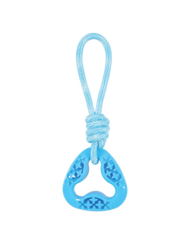 Кучешка играчка Zolux гумен триъгълник на въже Оранжев