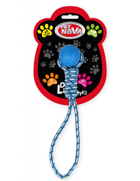 Кучешка играчка за дърпане с гумена топка PET NOVA 40см 40 см.
