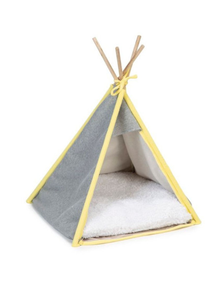 Кучешка палатка Beeztees puppy tipi tent aika grey легло с мека възглавница 55х55х85 см.