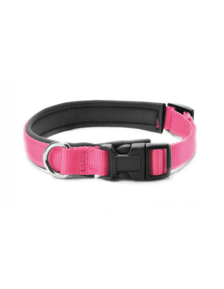 Мек нашийник за кучета с неопрен Record розов цвят M