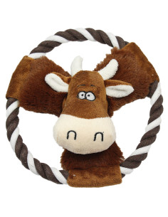 Памучно въже PET NOVA с кравичка със звук 20 см. 20 см. 2