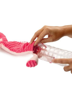 Плюшена играчка Beeztees за куче с място за бутилка – Фламинго Розов 2