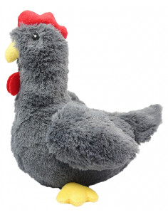 Плюшена играчка за куче PET NOVA кокошка със звук 34 см. Сив 2