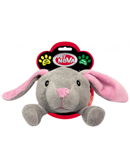 Плюшена играчка за кучета PET NOVA заек със звук 12.5 см. микс