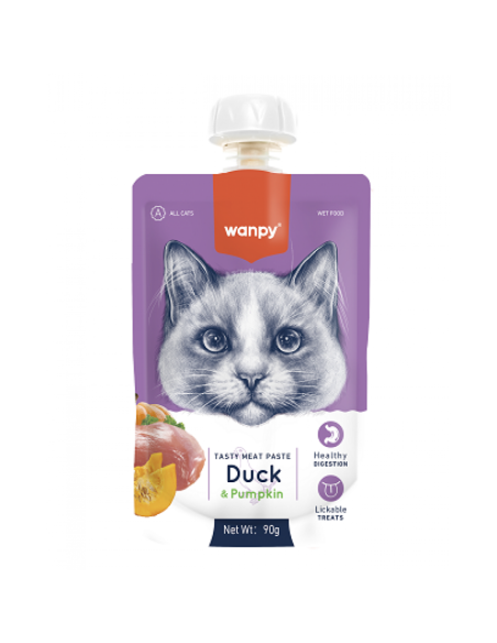 Wanpy Tasty Cat - месна паста патица и тиква, 90 г