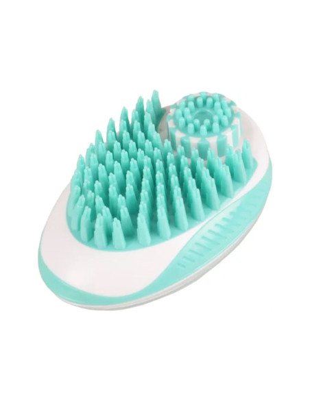 Четка за масаж и почистване 2в1 Flamingo Clean and massage brush за куче син