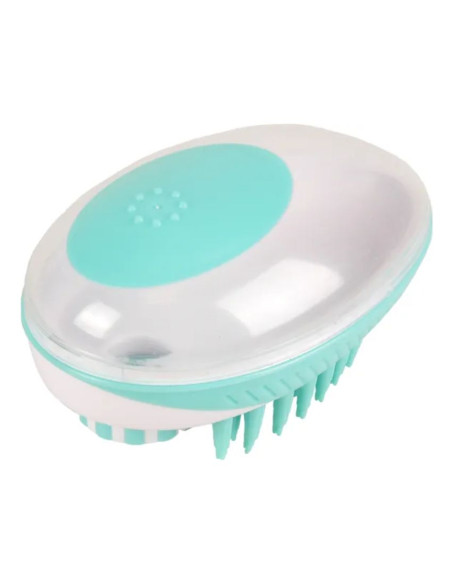 Четка за масаж и почистване 2в1 Flamingo Clean and massage brush за куче син