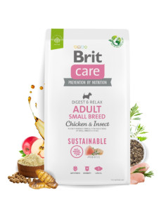 Brit Care Dog Sustainable Adult Small Breed Chicken-Insect- Супер премиум суха храна за кучета от малките породи. С високоусв