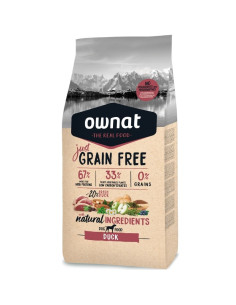 Натурална суха храна Ownat Adult Grain Free DUCK БЕЗ зърнени култури за пораснали кучета от всички породи, с патешко месо, яб