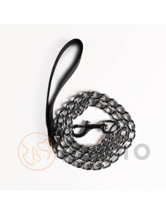 anipro повод синджир 2.0мм/100см с дръжка черна лента