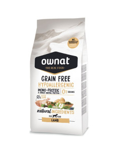 Натурална суха храна OWNAT GRAIN FREE HYPOALLERGENIC LAMB MONOPROTEIN хипоалергенна формула БЕЗ зърнени култури, с 50- агнешк
