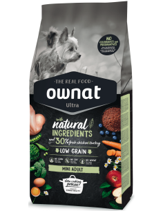 Натурална суха храна Ownat Ultra Mini Adult с пряснo пилешко и пуешко месо, за пораснали кучета от малките породи 3 кг. 2
